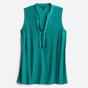 41 HAWTHORN Teal Green Malri Pin Tuck Detail Sleeveless Blouse